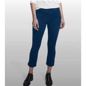 American‎ Giant Kick Flare Ponte Pant Women Sz 12 Blue Crop Elastic Waist